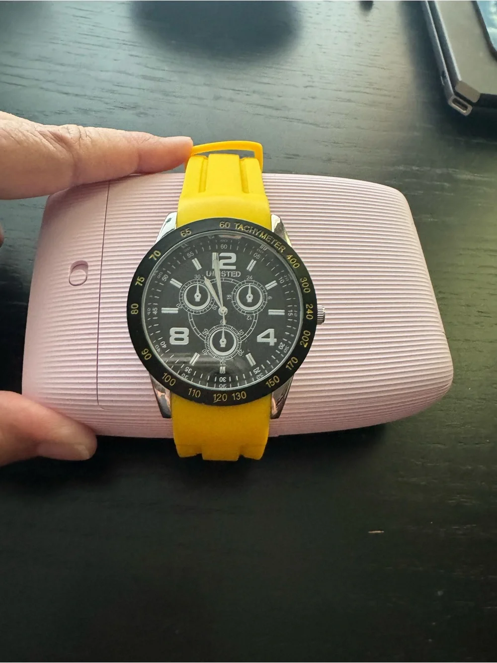 UNISTED Men's Yellow Band Chronographic Watch